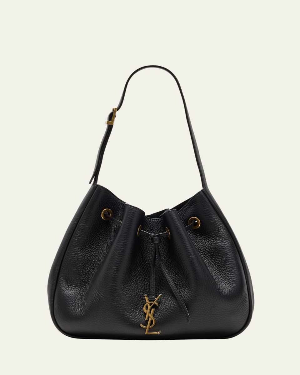 Paris VII Small YSL Hobo Bag in Grained Deer Leather